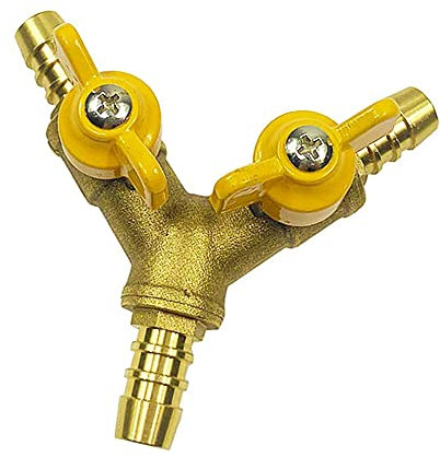 Válvula de bola de 3 vías de 1/2 pulgadas en forma de Y manguera de aceite de gas con lengüeta de latón conector de manguera Control de salida resistente a alta presión