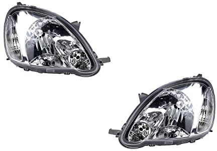 Johns, Kit de phares adapté pour Toyota Yaris, phares P10 de 07/03 à 01/06, set H4 gauche & droite
