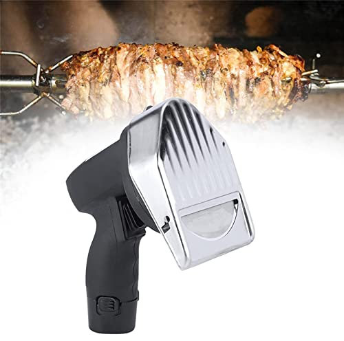 XYEJL Coupeur De Viande électrique Barbecue Coupe Kebab sans Fil Couteau à Trancher Shawarma Épaisseur Réglable Adapté Aux Restaurants De Barbecue Turcs, Aux Restaurants Occidentaux,Corded