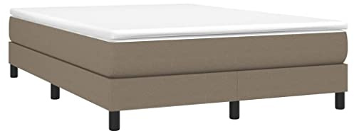 vidaXL Boxspring-sängram taupe 140x190 cm tyg, dubbelsäng, säng, säng ram, dubbelsängar, sängar, säng ramar, resårmadrass, resårmadrasser, pocketersårmadrass