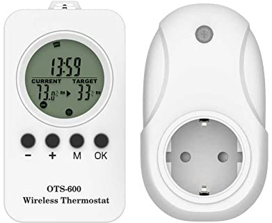 Thermostat Mit Steckdose Heizkörperthermostat Funk-Thermostat Mit Funksteckdose LED Thermostat Heizung Heizungsregelung Temperatur
