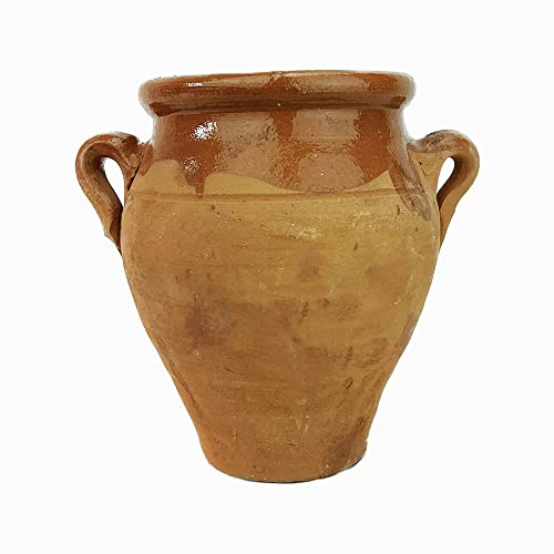 Tanjia Marocaine de Marrakech, artisanat fait main en céramique 100 % pour ragoût de viande, utilisation avec barbecue, cheminée ou four, dimensions 16 x 12 x 16 cm
