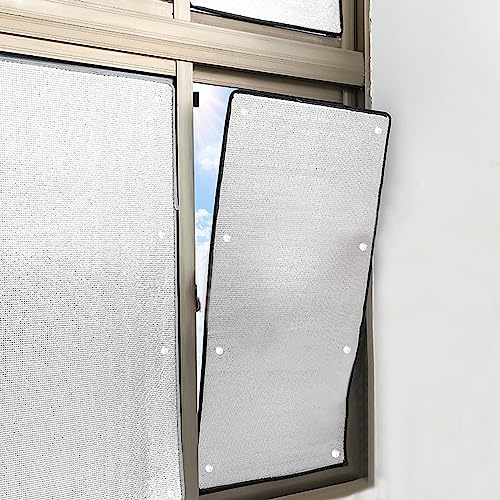 kefu01 Heat Reflective Window Film,8mm Thickness Double Aluminium Insulation Foil,Total Blackout Window Film,Sun Room Privacy Protection Glass Tint Sticker,Anti UV Window Tint (80x180cm/31''x71'')
