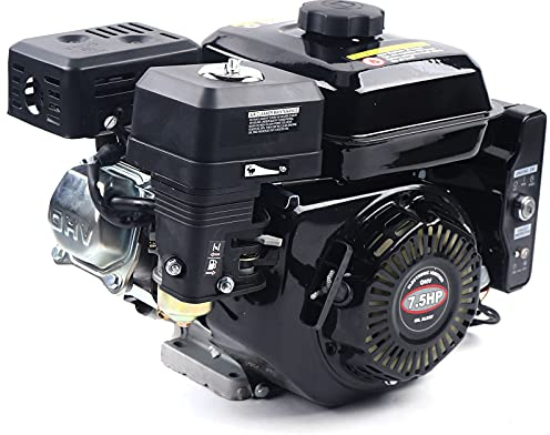 4-Takte 212cc 7.5HP Benzinmotor E-Starter Industriemotor Standmotor Benzin Motor Gasmotor Motor Kartmotor Antriebsmotor Bootsmotor (Schwarz)