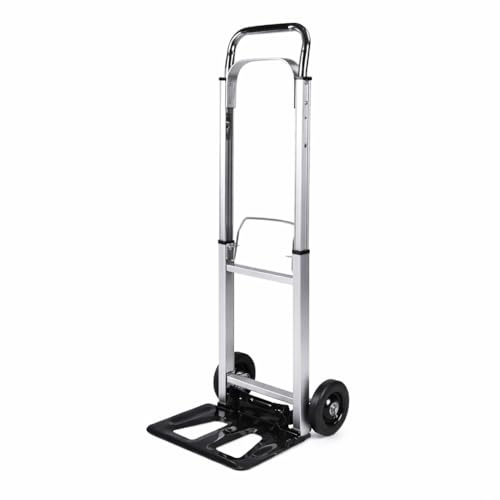 Carretilla de Mano Plegable con Ruedas | Carro de Carga Pórtatil con Asa Telescópica | Carrito Ligero y Compacto | hasta 100kg | Ideal Transporte de Cajas, Equipaje, Mudanzas, Almacén o Reparto