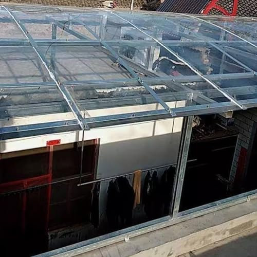 Polycarbonat Dachplatten,Transparente Regensichere Isolierung Stoßsicheren Gewächshausplatte Stegplatten Kunststoffplatte Ersatzplatten,Bruchsicher,Leicht Zu Schneiden,Anpassbar (0.8 * 5m)