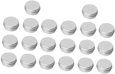 Beatifufu Caja de Aluminio para Cosméticos de 15g Tapa de Rosca Segura y Diseño en Espiral, Paquete de 20 Piezas Portátil y Resistente para Almacenamiento de Maquillaje