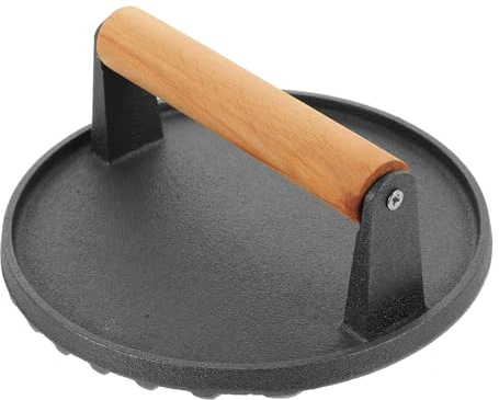 HEMOTON Pressa per Carne in Ghisa Macchina per Hamburger Premendo Lo Stampo per Carne Schiacciapatate Creatore di Polpette di Hamburger Pressa a Sandwich Il Legno Macchina Formatrice