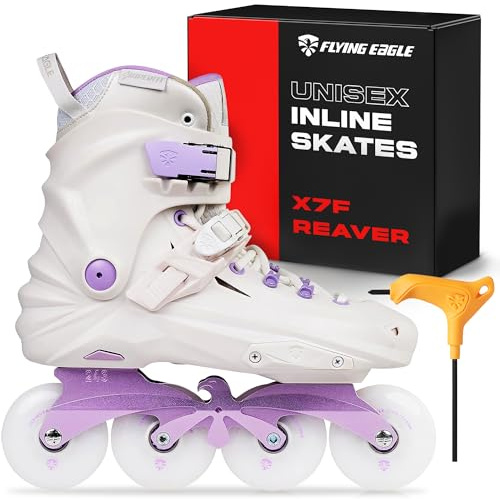 Flying Eagle X7F Reaver Inline-Skates für Erwachsene, Urban Professional, Rollschuhe Erwachsene, Outdoor-Inline-Rollschuhe, Inline-Schuhe, Inline-Speed-Rollerblading-Schuhe, Weiß, Damengröße: 38 EU