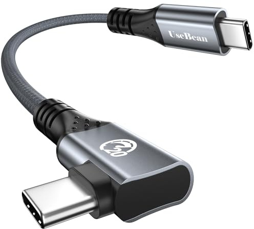 240W Cable USB C a USB C 0.2M, Ángulo Recto Cable USB 3.2 Gen 2X2 20Gbps | PD 3.1 Tipo C a C de Carga Rápida, Cable 4K@60Hz Vídeo para iPhone 17 16 15, MacBook, iPad Pro Air Mini, Galaxy S26 Ultra