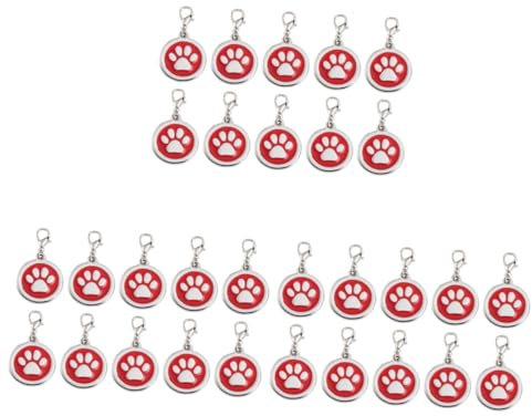 Supvox 30stücke Hundemarken Aus Zinklegierung Mit Pfoten-design Für Haustiere Niedliche Für Hunde Und Welpen Kratzfest Langlebig Und Farbenfroh