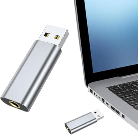 Holdes Carte Son Externe, Adaptateur de Casque USB 3,5 mm Plug and Carte | son universelle, interface audio USB sans pilote, audio USB portable pour ordinateur portable, bureau, PC