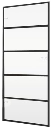 inova Türblatt Glastür DIN links DIN rechts 834x1972x8mm Studio-Bohrung Blockstreifen schwarz Echtglas Drehtür