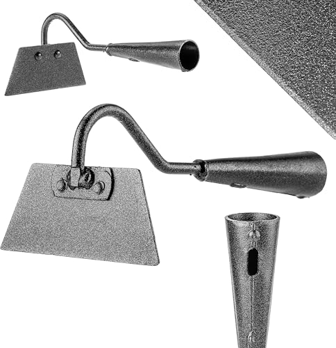 KADAX Gartenhacke ohne Stiel, Hacke in Trapezform, Unkrauthacke aus Stahl, Pflanzhacke zum Jäten und Hacken von Unkraut, Bügelziehhacke, Beethacke (Schwarz 12 cm)