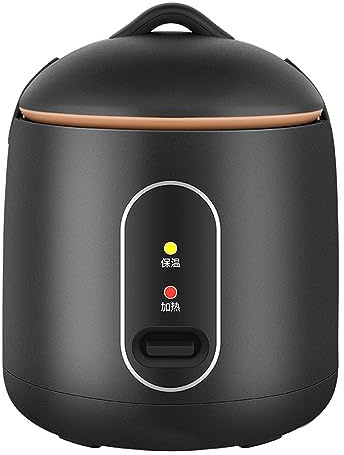 ANSNOW Olla Arrocera Casera Compacta Olla Arrocera Automática Negra Pequeña de 1 L de Capacidad con Olla Arrocera Térmica Y Revestimiento para Olla Humeante, Perfecta para Dormitorios Y Cocinas Pequ