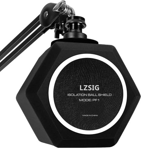 LZSIG Boule d'isolation professionnelle pour microphone avec filtre anti-pop à 2 couches pour micro, filtre de réflexion pour studios d'enregistrement, mousse haute densité, excellente suppression du