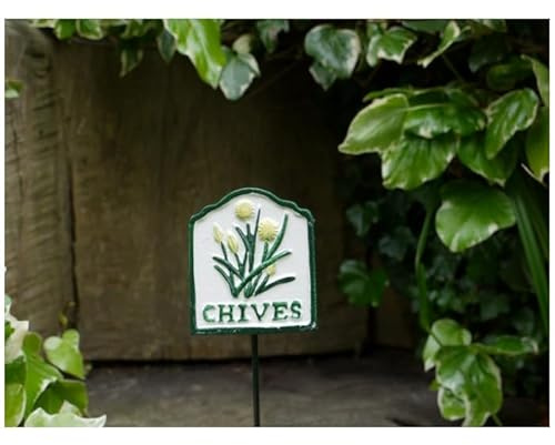 Metal Herb Markers Plants Labels Garden Sign Outdoor Herbs Tags Heavy Duty (Chives)