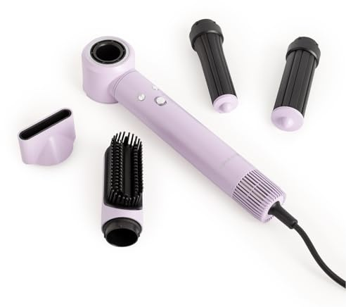 CREATE/ION STYLER PRO/Cepillo de aire secador y moldeador iónico 5 en 1 lavanda/Motor DC Brushless, 3 velocidades, función de aire frío, 3 niveles de temperatura, estuche de almacenaje, 1300W