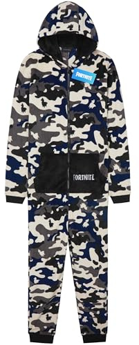 Get Trend Overall, pyjamas för pojkar, tonåringar, långärmad pyjamas i fleece, sovkläder med dragkedja, myskläder, gåvor till pojkar, 14-15 Years
