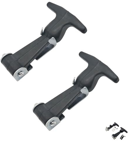 LONGHAO 2 pcs T-Handle Hood Latch In Acciaio Inox In Gomma Cappuccio Set Di Chiavistelli Per Cappuccio T-Handle Con Chiusura In Gomma Per Cassetto,Per Il Cappuccio Con Staffe Per Il Motore (#1)