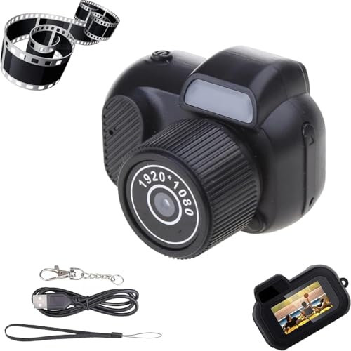 kumosaka Keychain Camera, Mini Portable Digital Camera Key Chain, 1080P HD Video Photo Transfer With USB, Long Battery Life for Students, Kids(32G)