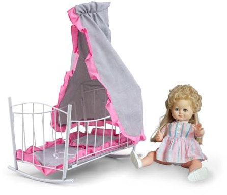 Milly Mally Puppenbett Lily mit Himmel Prestige Pink Spielzeug für Mädchen ab 3 Jahre