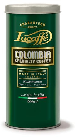 Lucaffè - boîte à café grain Colombia Specilty, 500 Gr, origine unique | grain de café pour expresso machine a cafe grain | Torréfaction moyenne | Goût fruité et vineux | Arôme intense et liquoreux