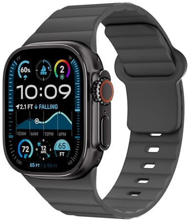 Sports Straps for Apple Watch Ultra/3/2 Strap 49mm 46mm 45mm 44mm 42mm 41mm 40mm 38mm iWatch Straps for Men Women,Waterproof Soft Silicone Band for Apple Watch Series 11 10 9 8 7 6 5 4 3 SE 3/2nd