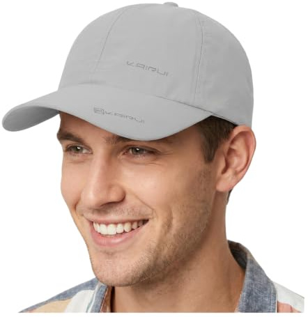 YAMEE Baseballkeps män snabbtorkande, basebollkeps män sommar ventilerande, solhatt damer mjuk bekväm, skärmmössor för män justerbara, solskydd hatt för män kvinnor, keps män utomhus, LJUSGRÅ, one