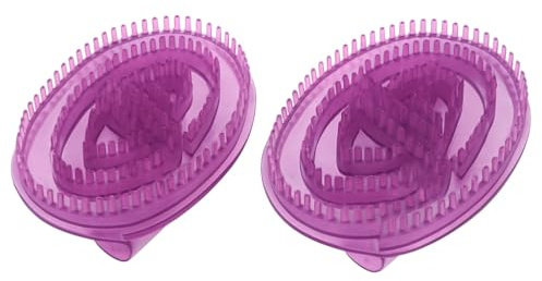 LeGeYo Spazzola massaggiante in silicone Meridian, massaggiatore per il corpo, viola, manico ergonomico portatile per rilassamento muscolare e uso doccia