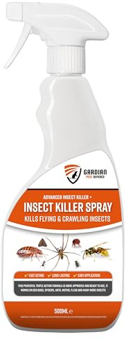 Gardian Defence Advanced Insect Spray 500ml - Multi-Purpose Household Bug Spray for Home - Indoor Use for Flies, Cockroaches, Spiders, Fruit Flies, Woodlice and More