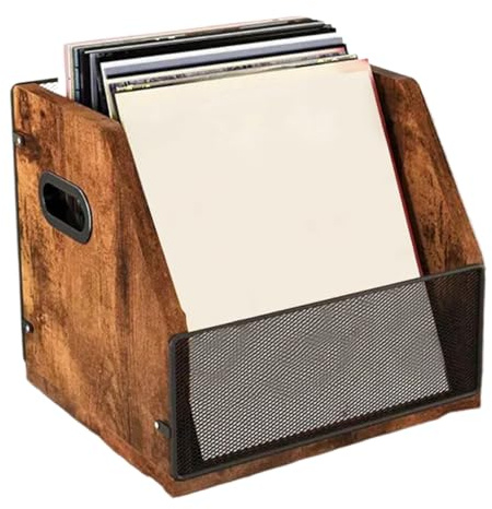Generico Portadischi in vinile – Supporto per rack per LP, per organizer per album da scrivania, cornice decorativa moderna, contenitore di grande capacità con angoli rinforzati | per Camera da letto