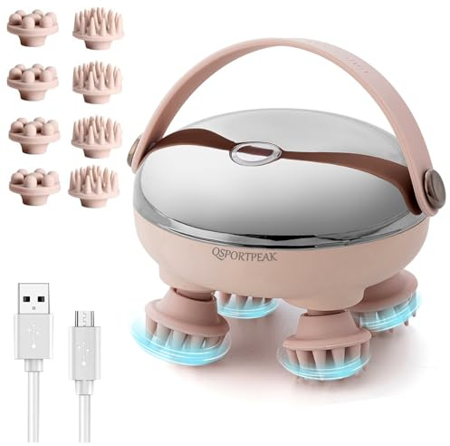 Elektrisches kopfmassagegerät,scalp massager,hunde massagegerät,IPX7 wasserdicht,tragbares head massager für Kopf und Körper zur Entspannung, Stresslinderung und Haarpflege,Silber