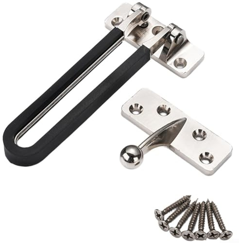 Catenella di sicurezza per porta, serratura di sicurezza antifurto, in acciaio inox, per camera da letto, camera d'albergo, protezione per porta di sicurezza per bambini (1)
