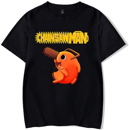 LKY STAR Anime Chainsaw Man T-Shirt, Cotton,Unisex Denji Pochita Short Sleeve Tops Men Women Casual Costume