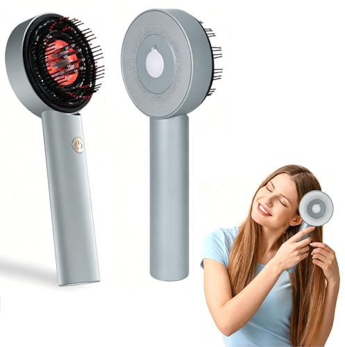Homirty Elektrischer Kopfmassagekamm, Kopfmassagegerät Kopfmassagebürste mit Haarölspender, Haarmassagebürste mit IPX7 Wasserdicht, 3 Modi, Elektrischer Haarmassagekamm für Kopfhaut Haar Kopf, Grau