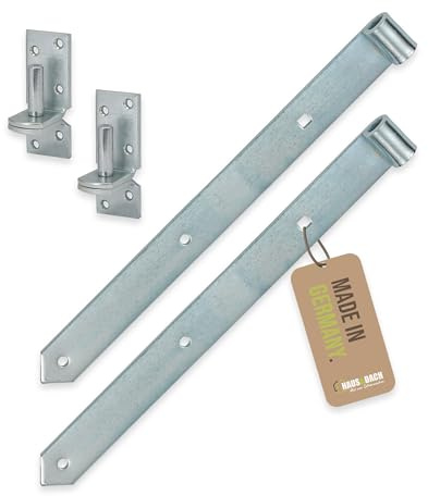 HAUS&DACH Ladenband Set 500 mm, Kloben Ø16 mm eng zum Anschrauben, blau verzinkt – Torband/Türband für Gartentor, Holztor & Fensterladen