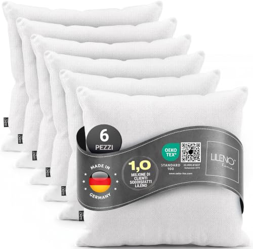 LILENO HOME Kissenfüllung (6er Set) | Pralle Füllung für Couchkissen & | Dekokissen | Wolkenweiches Sofa Pillow & Schlafkissen Made in Germany | Füllkissen 60x60 Set mit Oeko-Tex Klasse 1