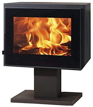 Estufa de Leña Panadero Verne Ecodesign| Estilo moderno-contemporáneo| 6.7 KW de potencia calorífica| Eficiencia para interiores| Color negro metalizado