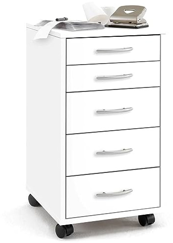 FMD Möbel, 336-001E Freedy Beistellcontainer, melaminharz beschichtete spanplatte, weiß, maße 33.0 x 63.5 x 38.0 cm (BHT)