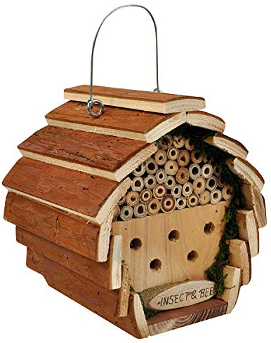 Homespired® träinsekt hotell 16 x 15 x 15 cm insektshus skydd för trädgård - naturens marknad vild fågelvård