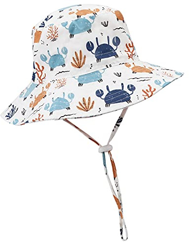 DRESHOW Unisex Bambino Secchio Regolabile Protezione Del Sole Cappello per Neonata Ragazza Ragazzo Neonato Bambini Bambino Pieghevole Cappelli da Sole da Spiaggia UPF 50+