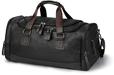 AULUDA Reisetasche,Leder Material Übernachtungstasche,65L Großen Raum mit Mehreren Fächern Geeignet für Männer und Frauen Turnbeutel Geeignet für Schwimmen,Fußball Fitness und andere Sportarten