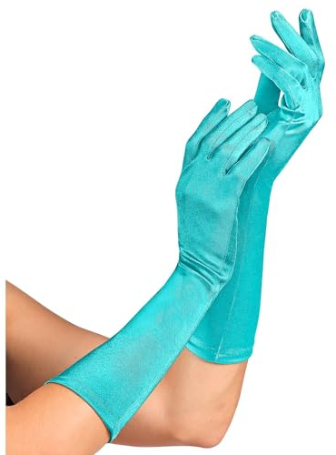 W WIDMANN MILANO Party Fashion - Elegante Satin-Handschuhe | Länge 40 cm, mit Elasthan, Kostüm-Accessoire für Showgirls, Karneval und Mottoparty