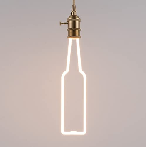 HULX Lampadine LED Edison, Lampadina Lineare a LED Lampadine a Filamento Curvo a LED Lampadine a LED Lampadina Vintage 4W E27 Bianco Caldo Warm (Bottiglia di Vino)
