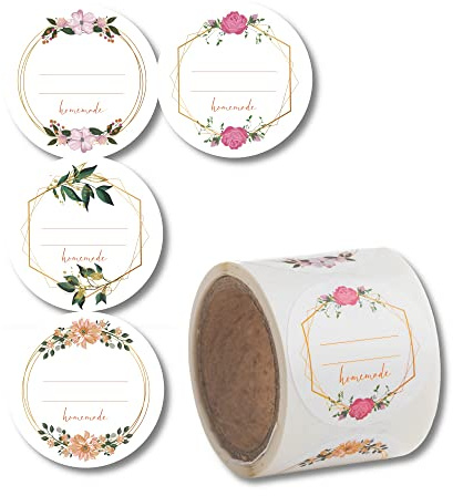 Etiketten selbstklebend 100 Stück 40mm Klebe-Etiketten zum Beschriften von Einmach-Gläsern „Homemade“