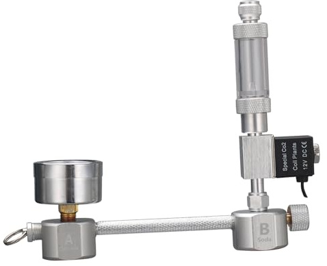 Jabey Aquarium DIY CO2 Generator System Kit, Aquarium DIY CO2 Generator System Kit CO2 Generator System with Solenoid Valve Bubble Counter & Check Carbon Dioxide Reactor Kit for Plants Aquarium