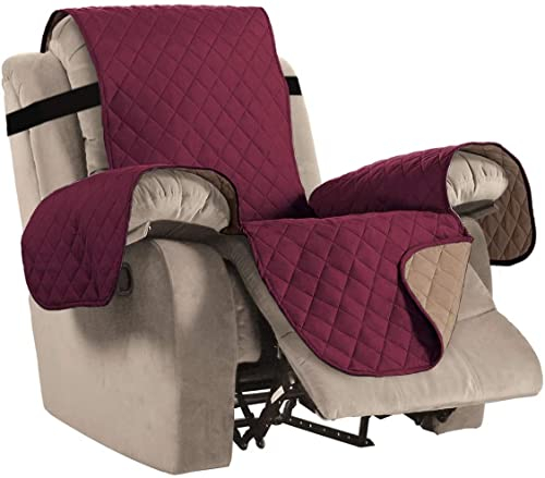 AQIGR Sesselschoner für Relaxsessel Fernsehsessel Sesselbezug 1 Sitzer Grau/Beige/Braun Sesselschoner Sesselauflage Relax Schaukelstuhl Stretchhusse Ruhesessel Bezug