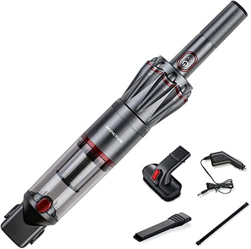 Genius Neu Invictus One 1.0 Handstaubsauger 12-TLG grau - Handsauger beutellos & kabellos mit 11000PA | HEPA Filter, Lithium Ionen Akku, Tierhaarbürste, Behälter 180ml