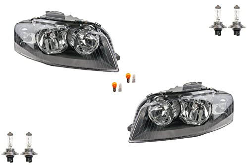 Johns, Scheinwerfer Halogen passend für Audi A3 8P 03-08 Set Leuchtmitteln Links Rechts